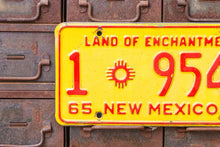 Load image into Gallery viewer, New Mexico 1965 License Plate Vintage Yellow Wall Hanging Decor - Eagle&#39;s Eye Finds

