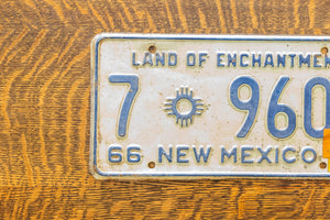 1966 New Mexico Truck License Plate Vintage Wall Decor