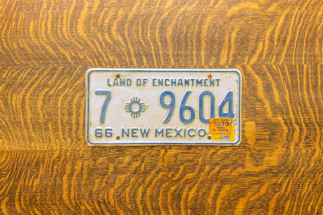1966 New Mexico Truck License Plate Vintage Wall Decor