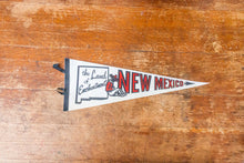 Load image into Gallery viewer, State of New Mexico White Felt Pennant Vintage NM Wall Decor - Eagle&#39;s Eye Finds
