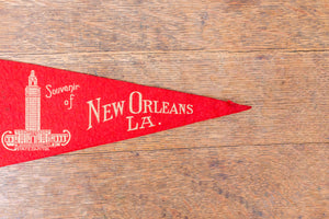 New Orleans Louisiana Felt Pennant Vintage Red Wall Decor - Eagle's Eye Finds