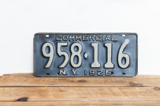 1926 Commercial New York License Plate Vintage Truck Wall Hanging Decor - Eagle's Eye Finds