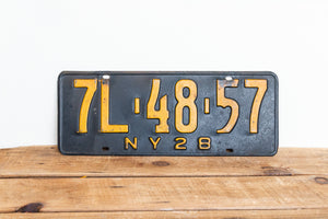 New York 1928 License Plate Pair Vintage YOM Car Decor - Eagle's Eye Finds