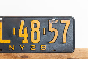 New York 1928 License Plate Pair Vintage YOM Car Decor - Eagle's Eye Finds