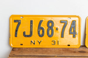 1931 New York License Plate Pair Vintage NOS YOM Car Decor - Eagle's Eye Finds