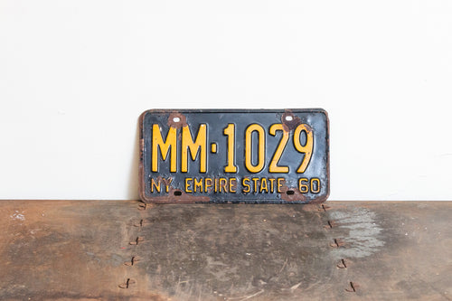 New York 1960 License Plate Vintage Empire State Wall Decor MM-1029 - Eagle's Eye Finds