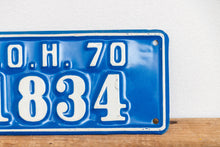 Load image into Gallery viewer, Hempstead New York 1970 License Plate Vintage TOH Blue Wall Decor - Eagle&#39;s Eye Finds
