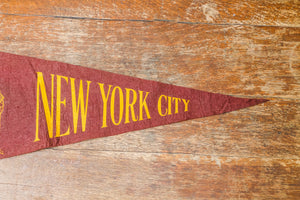 New York City Felt Pennant Vintage Maroon Wall Hanging Decor