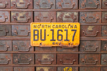 Load image into Gallery viewer, North Carolina 1964 License Plate Vintage Yellow Wall Hanging Decor - Eagle&#39;s Eye Finds
