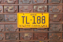 Load image into Gallery viewer, North Carolina 1966 License Plate Vintage Yellow Wall Hanging Decor - Eagle&#39;s Eye Finds
