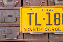 Load image into Gallery viewer, North Carolina 1966 License Plate Vintage Yellow Wall Hanging Decor - Eagle&#39;s Eye Finds
