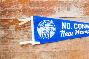 North Conway New Hampshire Felt Pennant Vintage Blue Wall Decor