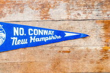 Load image into Gallery viewer, North Conway New Hampshire Felt Pennant Vintage Blue Wall Decor
