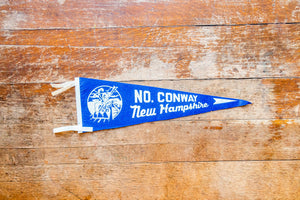 North Conway New Hampshire Felt Pennant Vintage Blue Wall Decor