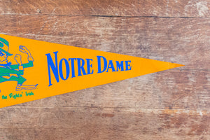 Notre Dame Felt Pennant Vintage Fighting Irish Orange College Decor