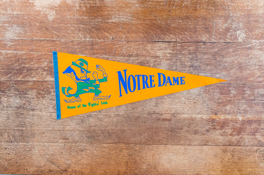 Notre Dame Felt Pennant Vintage Fighting Irish Orange College Decor