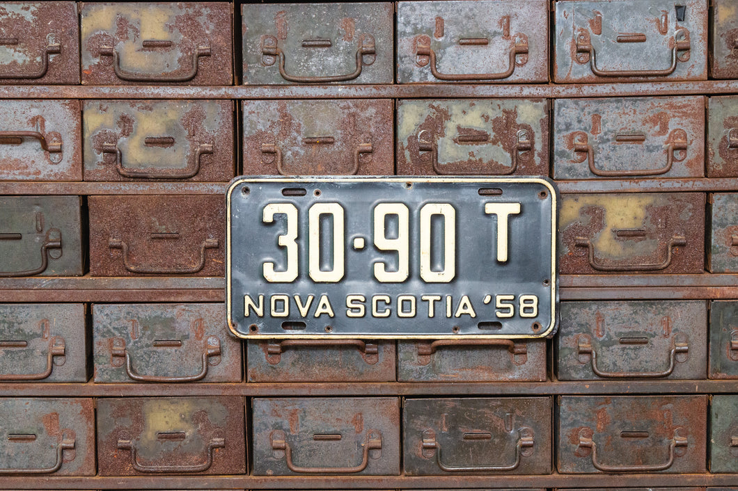 1958 Nova Scotia License Plate Vintage Canada Wall Decor