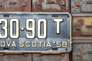 1958 Nova Scotia License Plate Vintage Canada Wall Decor