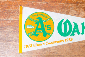 Oakland A's 1972 1973 World Series Champs Baseball Pennant MLB Felt Sports Decor
