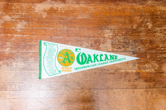 Oakland A's 1972 World Series Champs Baseball Pennant MLB Felt Sports Decor
