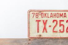 Load image into Gallery viewer, Oklahoma 1978 License Plate Vintage White Wall Decor - Eagle&#39;s Eye Finds
