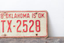 Load image into Gallery viewer, Oklahoma 1978 License Plate Vintage White Wall Decor - Eagle&#39;s Eye Finds
