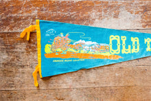 Load image into Gallery viewer, Old Tucson Arizona Felt Pennant Vintage Teal Blue AZ Wall Decor
