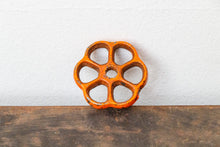 Load image into Gallery viewer, Orange Metal Faucet Knob Vintage Drawer Pull Handle - Eagle&#39;s Eye Finds
