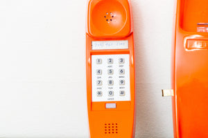 Orange Wall Phone Vintage ITT Bright Colored Retro Wall Decor - Eagle's Eye Finds