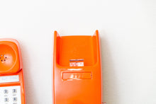 Load image into Gallery viewer, Orange Wall Phone Vintage ITT Bright Colored Retro Wall Decor - Eagle&#39;s Eye Finds

