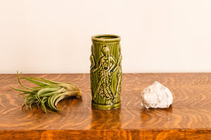 Orchids of Hawaii Hula Dancer Tiki Mug Vintage Green Kitschy Decor