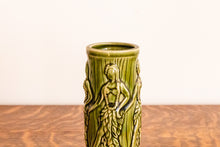 Load image into Gallery viewer, Orchids of Hawaii Hula Dancer Tiki Mug Vintage Green Kitschy Decor
