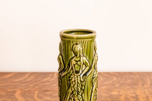 Orchids of Hawaii Hula Dancer Tiki Mug Vintage Green Kitschy Decor