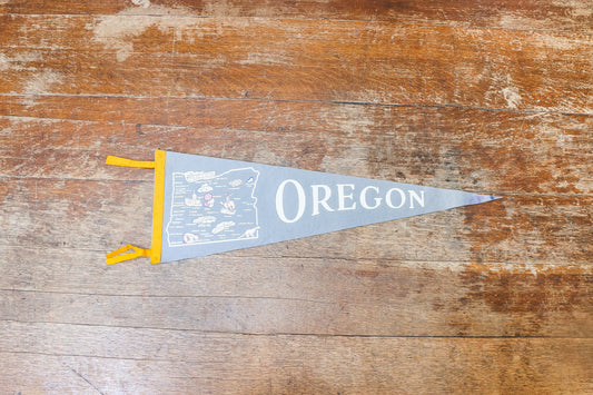 Oregon State Pennant Vintage Grey Wall Decor