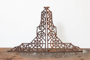 Ornate Metal Brackets Vintage Shelf Decor - Eagle's Eye Finds