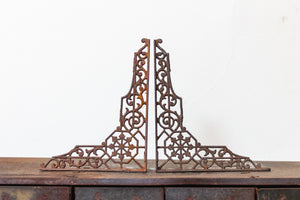 Ornate Metal Brackets Vintage Shelf Decor - Eagle's Eye Finds