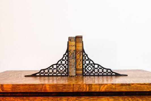 Ornate Metal Brackets Vintage Shelf Decor