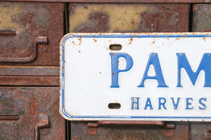 Pampa High School Harvesters License Plate Topper Vintage Embossed Steel