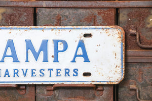 Pampa High School Harvesters License Plate Topper Vintage Embossed Steel