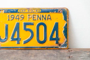 Pennsylvania 1949 License Plate Vintage State Shaped Wall Decor J4504 - Eagle's Eye Finds