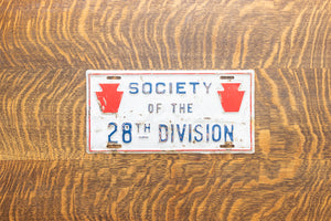 Society of the 28th Division PA Booster License Plate