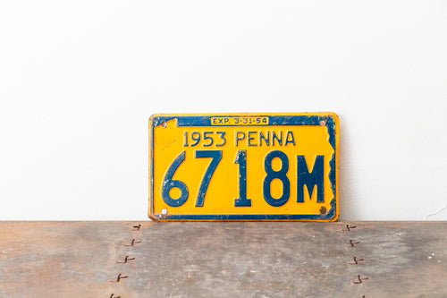 Pennsylvania 1953 License Plate Vintage State Shaped Wall Decor 6718M - Eagle's Eye Finds