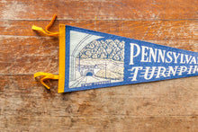 Load image into Gallery viewer, Pennsylvania Turnpike Felt Pennant Vintage Blue PA Wall Decor
