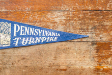 Load image into Gallery viewer, Pennsylvania Turnpike Felt Pennant Vintage Blue PA Wall Decor
