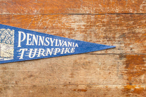 Pennsylvania Turnpike Felt Pennant Vintage Blue PA Wall Decor