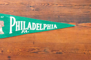 Philadelphia Pennsylvania Felt Pennant Vintage Green Wall Decor