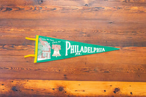 Philadelphia Pennsylvania Felt Pennant Vintage Green Wall Decor