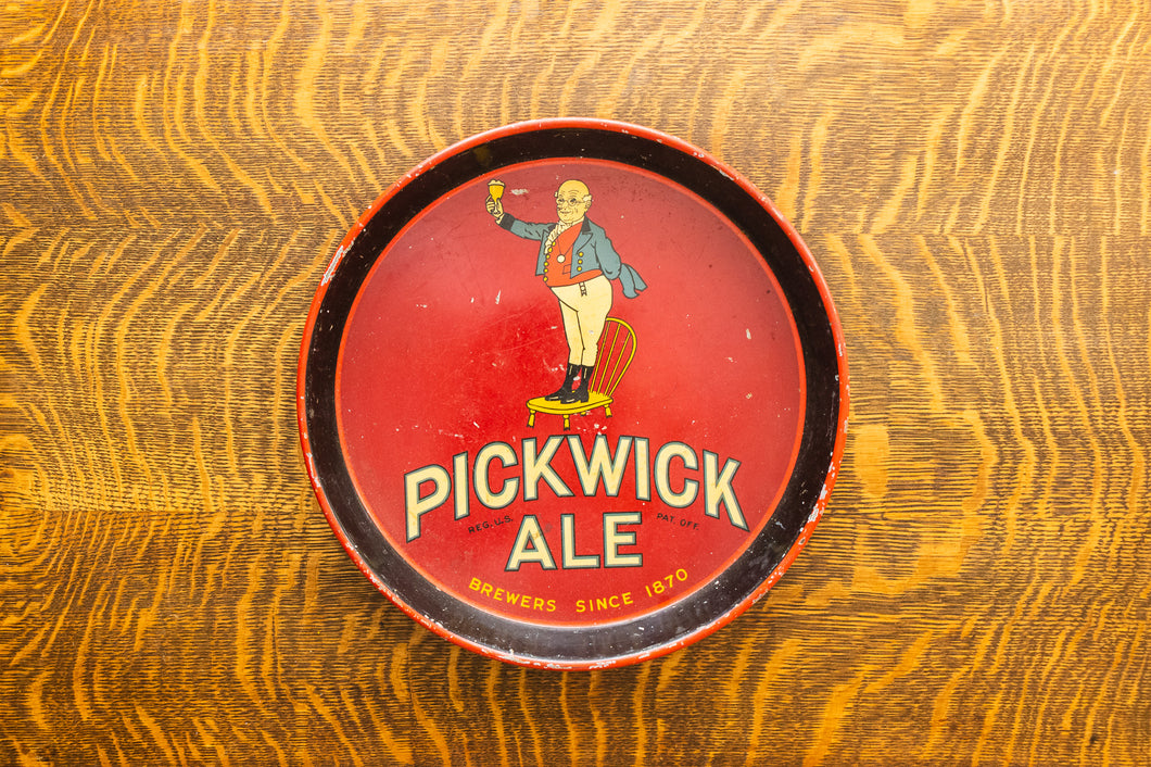 Pickwick Ale Beer Tray Vintage Red Brewery Bar Decor