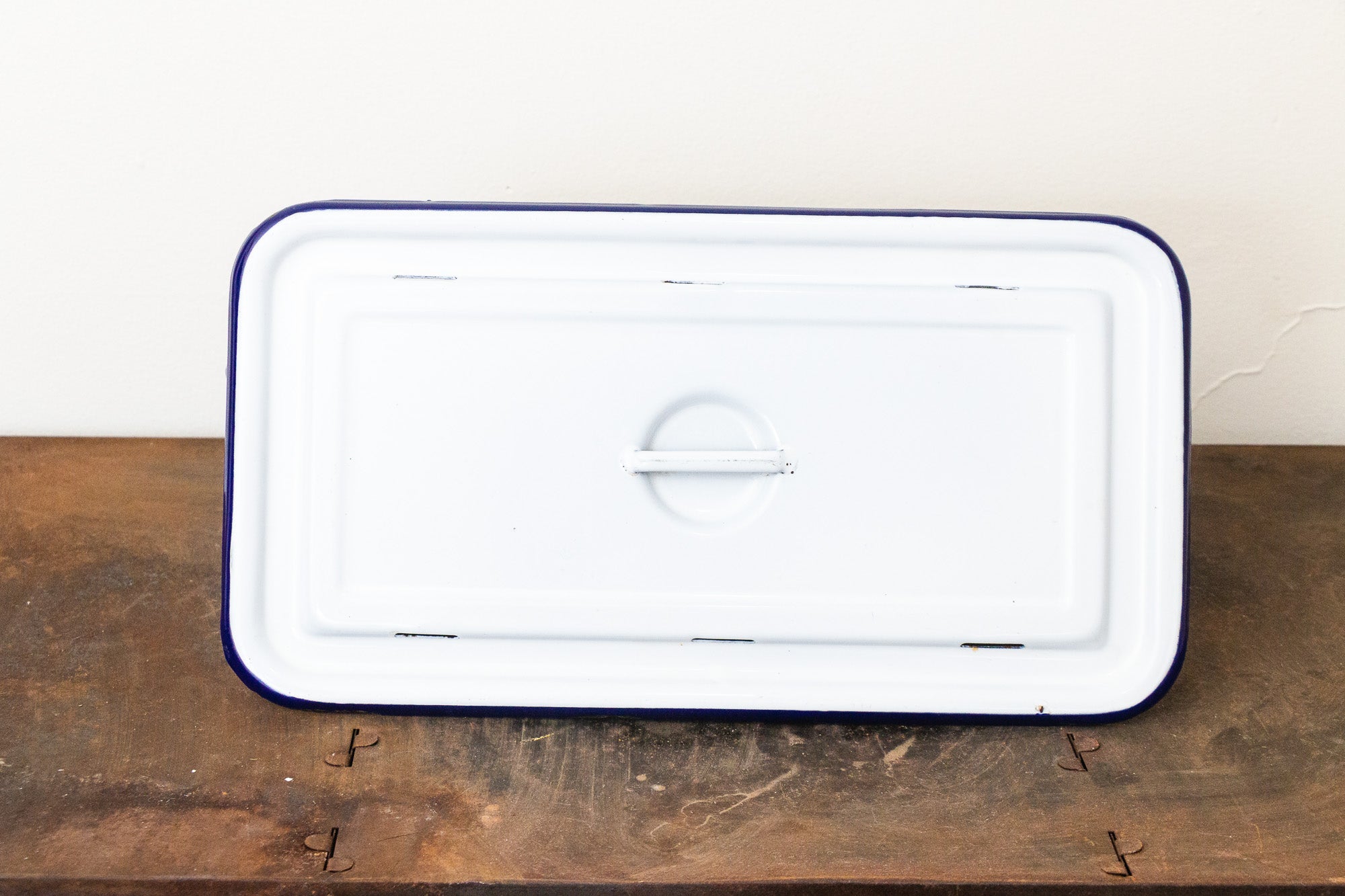 Polar Ware Enamelware Refrigerator Box Vintage Blue and White