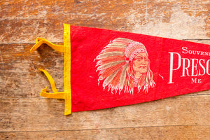 Presque Isle Maine Felt Pennant Vintage ME Wall Decor